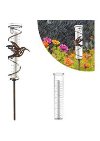 Pluviomètre de jardin en verre - Pluviomètre en métal - Avec échelle claire - Pour jardin, pelouse, terrasse(2 pack)