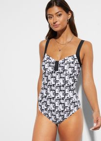 Maillot 1 pièce sculptant niveau 3 - blanc - taille 38 - bonprix