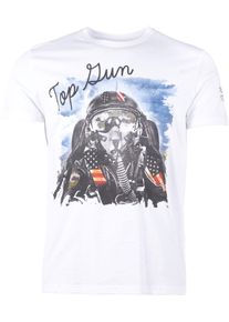 Top Gun Oxygen Mask, T-shirt , kleur: witte/grijs/blauw , maat: S