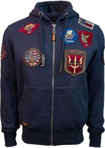 Top Gun Operation, zip felpa con cappuccio , colore: Blu Scuro , dimensione: XL