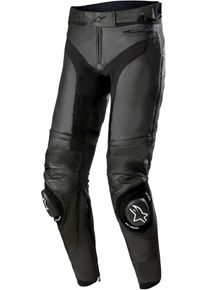 Alpinestars Missile V3, leren broek , kleur: Zwart/Zwart , maat: Kort 58