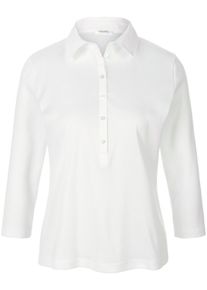 efixelle - Poloshirt van 100% katoen met 3/4-mouwen, wit, Maat 36, katoen
