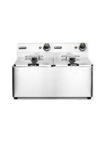 ich-zapfe Friteuse - 2 x 8 l, Edelstahl mit 2 x 3500W Heizelementen und Kaltzone
