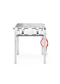 ich-zapfe Gasbräter, Gastrobräter - mit verchromtem Grillrost, robustem Flammschutz, Elektronische Zündung, Gasschlauch und Druckminderer