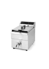 ich-zapfe Frietpan, friteuse - Inductie met aftapkraan, 8 l, roestvrij staal met afteltimer