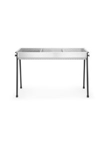 ich-zapfe Holzkohlengrill - aus Edelstahl, 3 Roste 345x345 mm, Abnehmbare Füße