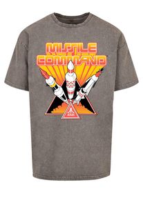 F4NT4STIC T-Shirt 'Arcade Triple Shot Atari Retro Gaming' Herren grau / orange Größe L