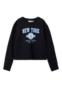 name it Sweatshirt 'NKFVanita' Mädchen himmelblau / schwarz / offwhite Größe 134/140