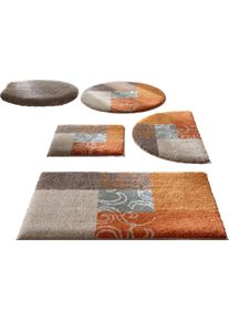 Grund unisex Badkamergarnituur naturel/terra Maat 47x50 cm + 45x50 cm - Dekselovertrek + wc-matje met uitsparing