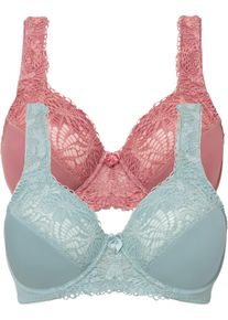 bonprix Femei Sutien minimizer cu bretele vătuite (set/2 buc.), gri, 100