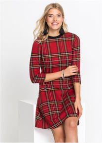 bonprix Női Mini ruha Jacquard anyagból és kockás mintázattal, piros, 36/38