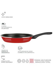 Poele Optimax Ø24cm Rouge Acier Aisi 430 Fagor