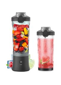 KKmoon - Presse-agrumes Portable Rechargeable, tasse de jus électrique de fruits, grande capacité 600ml, noir