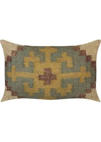 Beliani Coussin Multicolore en Jute 30 x 50 cm de Style Oriental Rembourré Fait Main Saron