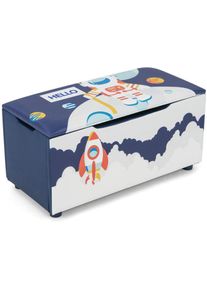 Coffret à jouets 75 x 36 x 38 cm (l x l x h) couvercle amovible rangement jouet avec siège rembourré multicoloré