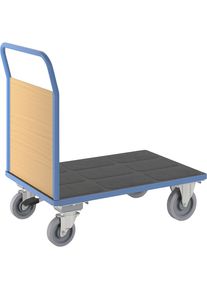 eurokraft pro Platformwagen met houten wanden, met 1 kopwand, met centrale rem, l x b = 1100 x 700 mm
