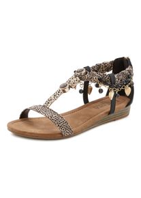 Lascana Dames Sandalen in zwart gestippeld ,maat 38, Witt, 100% Textiel