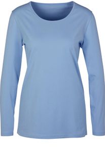 Damer Långärmad topp i vid modell ljusblå Größe 42