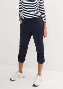 Capri broek van katoenmix met comfortband - blauw - maat 56 - met katoen - bonprix