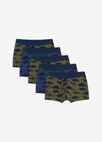 Boxershort (set van 5) - blauw - maat 104/110 - met katoen - bonprix