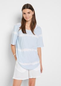 Batik shirt van biologisch katoen halflange mouw - blauw - maat 36/38 (S) - 100% katoen - bonprix