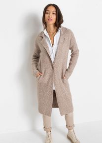 Lang gebreid vest - bruin - maat 32/34 (XS) - met katoen - bonprix