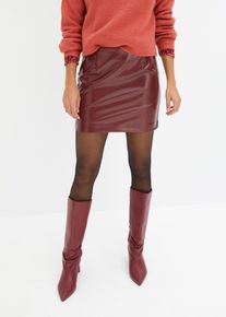 Imitatieleren rok - rood - maat 50 - imitatieleer - bonprix