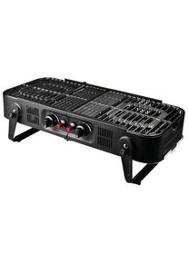 Meateor klappbarer Gasgrill 3300 Watt 50mbar Piezo-Zündung Camping Outdoor schwarz