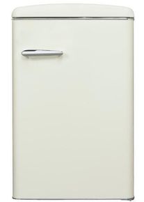 Exquisit RKS120-V-H-160E Stand Retro Vollraumkkühlschrank, 54,5 cm breit, 122 L, Gemüseschublade, Temperatureinstellung, magnolienweiß