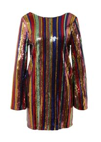 Oasis Dames Jurk navy / goud / lichtgroen / rood 34