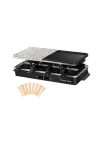 Appareil a Raclette Appareil Russell Hobbs 26280-56 - Multifonction 3 en 1 - 8 Personnes - 1400W - Pierre de Cuisson - Grill Réversible