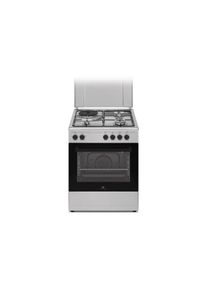 Cuisiniere mixte Continental Edison CECM60FCS - 3 feux gaz + 1 électrique - L59,8 x P61 xH83 cm - Silver