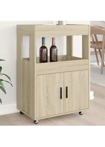 Avimac Chariot de bar chêne sonoma 60x39,5x89 cm bois d'ingénierie