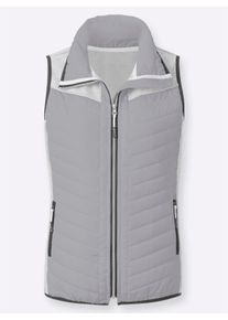 Dames Bodywarmer in materiaalmix in steengrijs/gemêleerd ,maat 36, WITT, 100% Polyester