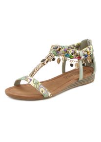 Lascana Dames sandalen in groen ,maat 35, Witt, 50% Leer, 50% Imitatieleer