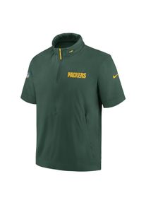 Veste à capuche, manches courtes et demi-zip Nike NFL Green Bay Packers Sideline Coach pour homme - Vert