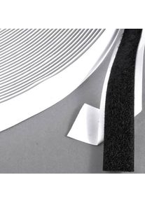 Loop tape self-adhesive, for hook and loop fasteners (roll with 25 m) 16 mm | black, nylon|polyester