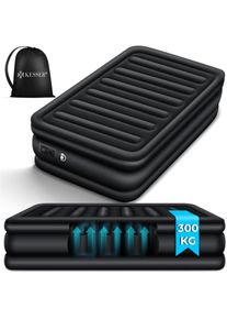 Kesser Matelas gonflable Lit gonflable avec pompe électrique intégrée Matelas gonflable surélevé intégré pour invités de nuit avec sac de rangement Noir /