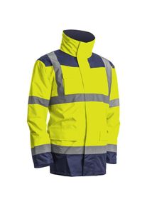 Coverguard Parka de travail multicouches imperméable haute visibilité kanata - Jaune Fluo / Bleu 3XL - 60/62