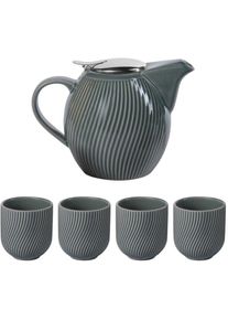 Table Passion - Coffret théière Mao gris 0,9L et 4 gobelets