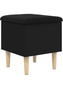 Décoshop26 - Banc tabouret de rangement repose-pieds 42 x 42 x 46 cm bois d'ingénierie noir DEC024776