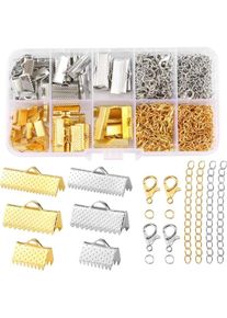 370pcs Kit d'accessoires de Bijoux Fabriqués à la Main avec Anneaux Ouverts et Extenseurs de la Chaîne Fermoir Mousqueton Fermoirs Griffe pour