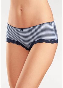 Lascana Dames Panty in marine gestippeld, gestreept, effen ,maat 32/34, Witt, 95% Katoen, 5% Elastan