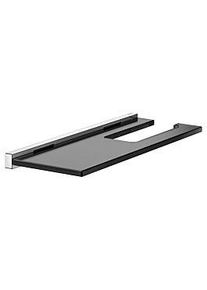 KEUCO Edition 90 Square Toilettenpapierhalter 19173018000 mit Glasablage, verchromt/Rauchglas