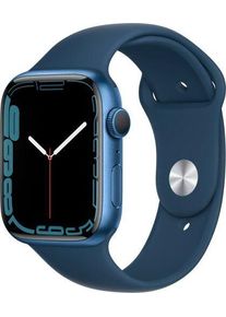 Apple Watch Series 7 Alluminio 45 mm (2021) | GPS | blu | Cinturino Sport Blu abisso