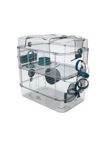 Cage sur 2 étages pour hamsters, souris et gerbilles - Rody3 duo - l 41 x p 27 x h 40,5 cm - Bleu - Zolux