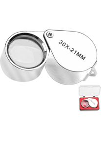 Loupe de bijoutier grossissante 30x avec étui pour la lecture, les livres, journaux, insectes, loisirs (30X)