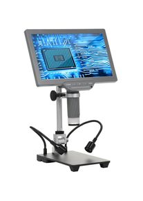 OWSOO Microscope numérique avec écran ips 10,1' Microscope numérique tv pour réparation électronique Microscope à pièces avec télécommande ir, câble usb,