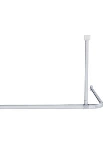 Support de plafond Era pour barre à rideau d'angle Era de Wenko Stabilisateur d'angle, Vis et chevilles incluses, Alu inox chromé, 57cm, Argent