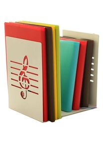 Csparkv - 1 Paire de serre-livres créatifs en forme de note de musique et en métal solide pour enfants, passionnés de musique et décoration